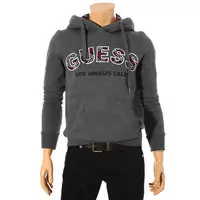 hombre guess populaire chaqueta hoodie top double mot gris